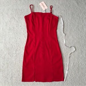 Missguided Cami Bodycon Dress Stretchy Red Size 4